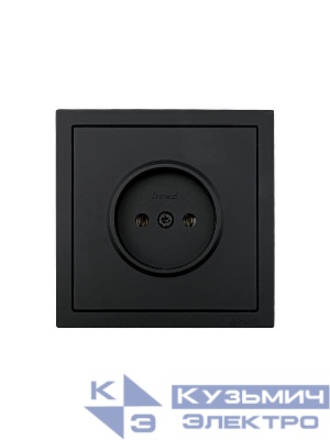 Розетка 1 мест. б/з ПБТ СП ZIMA IP20 16А безвинт. зажим черн. бархат LEZARD 704-4288-121BQC