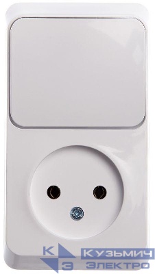 Блок ОП Этюд (1-м розетка без заземл. + 1-кл. выкл.) бел. SE BPA16-204B