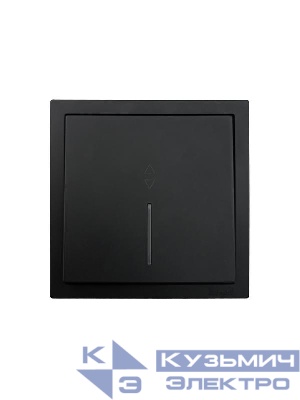 Выключатель проходной 1-кл. с индик. СП ZIMA IP20 10А безвинт. зажим черн. бархат LEZARD 704-4288-114QC