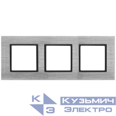 Рамка 3-м 14-5203-41 металл Elegance сталь+антрацит ЭРА Б0034557
