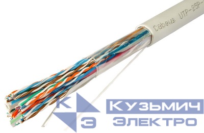 Кабель витая пара UTP (U/UTP) кат.5 25 пар 24 AWG ОЖ solid PVC нг(А)-LS Cabeus 7281c