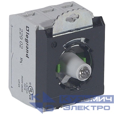 Блок контактов 3п 230В +2хНО адаптер с инд. под винт зел. Osmoz Leg 023018