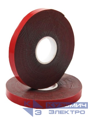 Скотч двухсторонний 6ммх5м красн. на сер. основе Rexant 09-6006