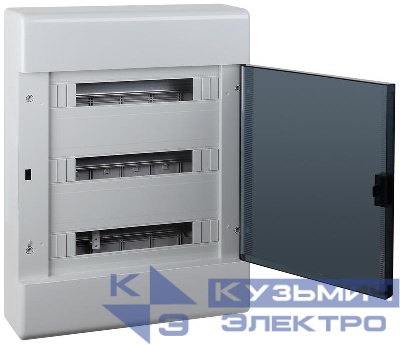 Щиток Тусо открытая проводка на 54 модуля 648х468х116мм (сер. с прозр. дверцей) Ruvinil 68054СП