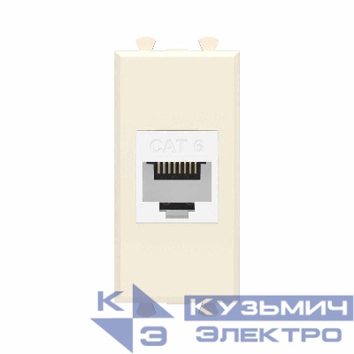 Розетка компьютерная 1мод. Avanti "Ванильная дымка" RJ45 кат.6 без шторок модульная механизм DKC 4405691