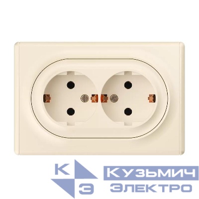 Розетка 2-м СП Florence 16А IP20 с заземл. винт. клеммы беж. 1E10401301 OneKeyElectro 2172790