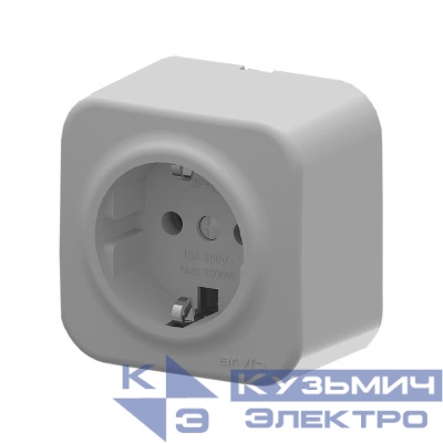 Розетка 1-м СП ARIA 16А IP20 с заземл. сер. ARVIA 25 22 1000 217