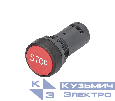Кнопка моноблочная SB7 22мм с возвратом с маркировкой "STOP" пластик 1НЗ IP65 красн. SE SB7NA4234