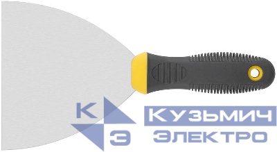 Шпатель нерж.сталь прорезин.ручка 5дюйм (125мм) черн.-желт. FIT 06687