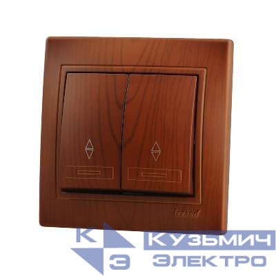Переключатель проходной 2-кл. СП Mira 10А сосна LEZARD 701-0801-106