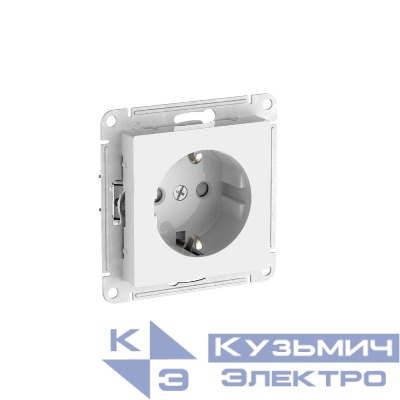 Розетка AtlasDesign 16А с заземл. защ. шторки быстрозажим. клем. механизм бел. SE ATN000145S