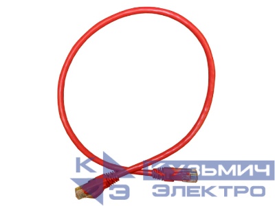 Патч-корд UTP4 cat.5e, 3.0м, литой коннектор, красный, Netko CKC