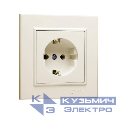 Розетка 1-м СП Karea 16А IP20 с/з крем. Makel 56010028