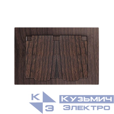 Розетка 2-м СП Афина 16А IP20 с заземл. c крышкой в сборе венге Universal A0031-V