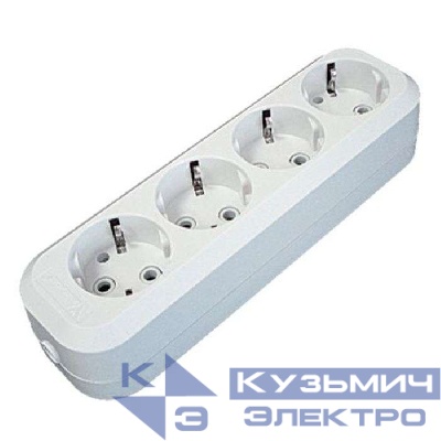 Колодка удлинителя 4-м с заземл. АБС-пластик UNIVersal E304