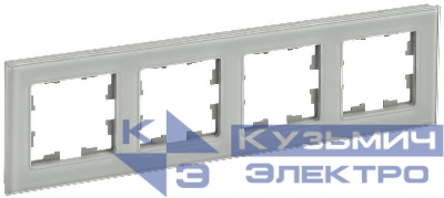 Рамка 4-м BRITE РУ-4-2-БрД стекло дым. IEK BR-M42-G-K30