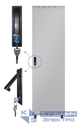 Дверь для шкафа серии Expert 27U Ширина 600, металлическая, серая, Netko