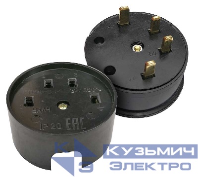 Разъем РШ-ВШ 25А 380В карболитовый ОП черн. 9112 IN HOME 4690612010182