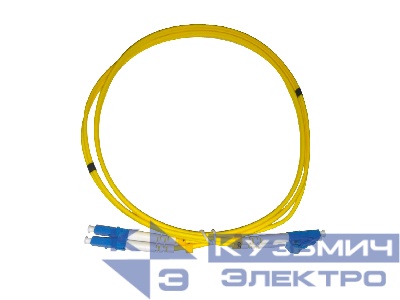 Патч-корд оптический соединительный LC-LC/UPC SM Duplex 3.0мм 9/125, 1м, LSZH