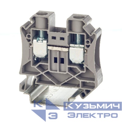 Клемма проходная винтовой зажим 2 точки подключения 16кв.мм сер. DKC TUR-16