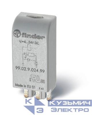 Модуль индикации и защиты LED + варистор 110...240В AC/DC зел. FINDER 9902023098