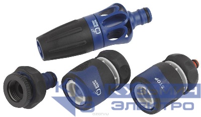 Комплект для полива (наконечник; штуцер; коннектор; коннектор с аквастопом) TPR (1/12) Green Apple Б0017798