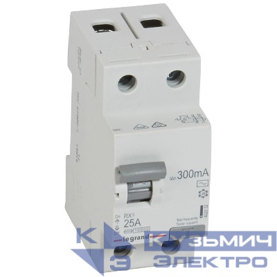 Выключатель дифференциального тока (УЗО) 2п 25А 300мА тип AC RX3 ИЭК Leg 402032
