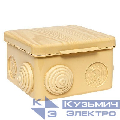 Коробка распаячная КМР-030-031 с крышкой 80х80х50 7 мембранных вводов IP54 свет. дерево PROxima EKF plc-kmr-030-031-s