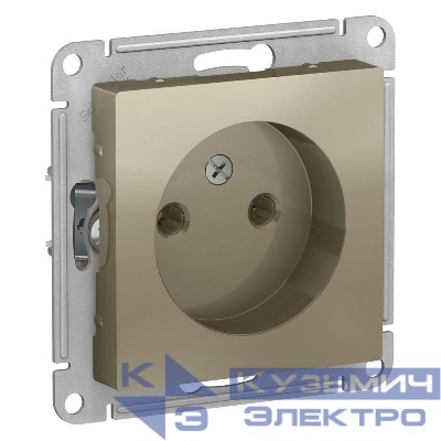 Розетка 1-м СП AtlasDesign 16А IP20 без заземл. без защ. шторок механизм шампань SE ATN000541