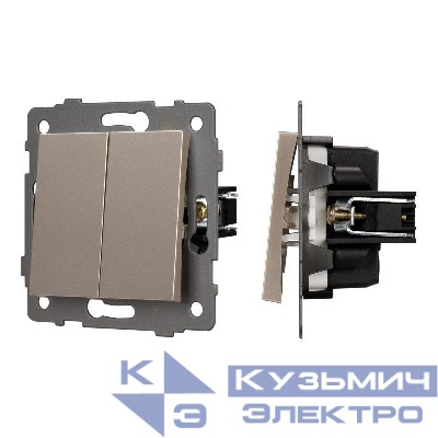 Выключатель непроходной 2-кл. SWT-MK02-PL-GD-V 10А 250В механизм Arlight 049890