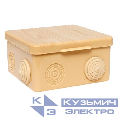 Коробка распаячная КМР-030-014 с крышкой 100х100х55 8 мембранных вводов IP54 свет. дерево PROxima EKF plc-kmr-030-014-s