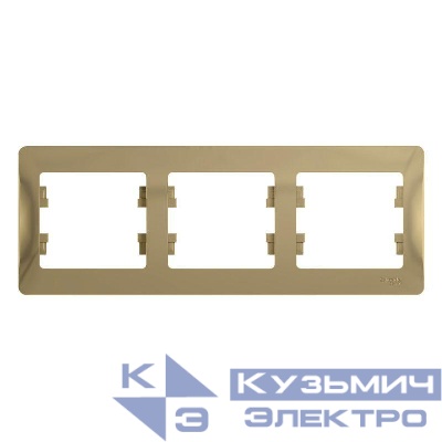 Рамка 3-м Glossa горизонт. титан SE GSL000403