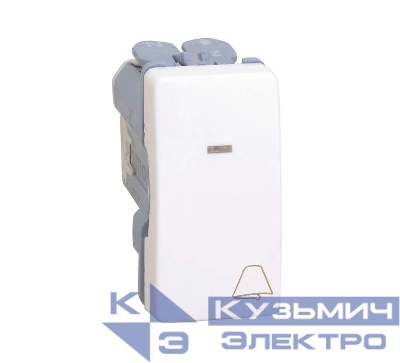 Механизм кнопки клавишной СП "звонок" Simon27 1мод. 10AX 250В с подсветкой бел. 27160-64