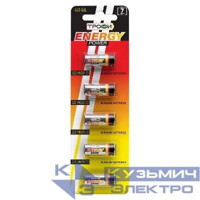 Элемент питания алкалиновый A23-5BL для пультов сигнализаций (блист.5шт) Трофи C0034938