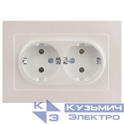 Розетка 2-м СП Accent 6-205-06 16А IP20 250В 2P+E Schuko AL/CU перламутр. Intro Б0063495