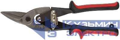 Ножницы по металлу левые "Оптима" 250мм усиленные прорезиненные ручки КУРС 41457