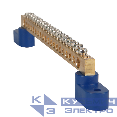 Шина нулевая с двумя изоляторами OptiKit BB-T-N-S-24-8х12 син. КЭАЗ 277918