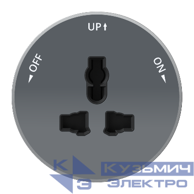 Розетка MultiTrack 13А 250В универс. круглая графит SE MTK13002G