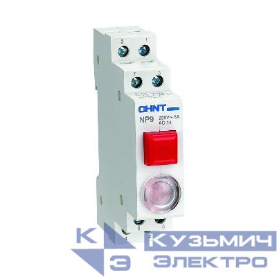 Кнопка модульная NP9-22/2 без подсветки 2НО+2НЗ красн. (R) CHINT 584105