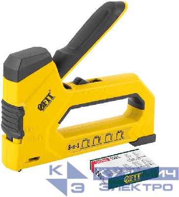 Степлер 8-в-1 для скоб "тип 53""тип 53F" "тип 140" "тип Т20""тип 28" "тип" 36 "тип 300" "тип 500" 4-14мм 2-х позиционная регулировка силы у FIT 32164