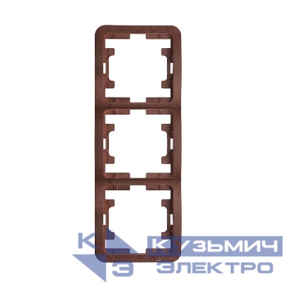 Рамка 3-м Mimoza верт. орех Makel 24033