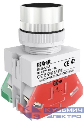 Выключатель кнопочный ABLF ВК-22 d22мм 220В черн. DEKraft 25012DEK