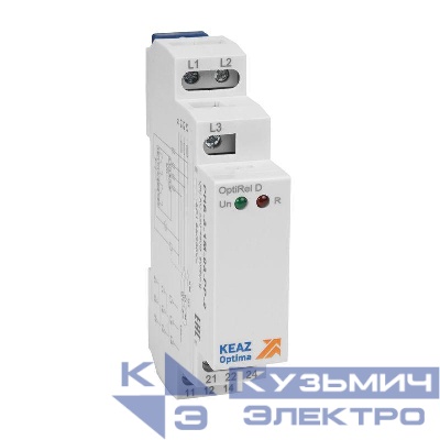 Реле контроля фаз OptiRel D PHS-3-1M-03-PP-2 чередования обрыва фаз 3Ф 2СО КЭАЗ 331997