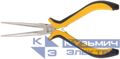 Тонконосы "мини" удлиненные профи никелированное покрытие мягкие ручки 150мм черн.-желт. FIT 51636