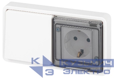 Блок розетка с выключателем Эксперт 11-7521-01 IP55 16А (10AX)-250В СУ бел. Эра Б0063261