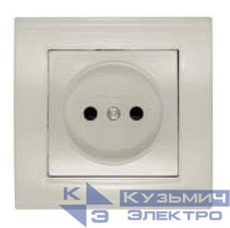 Розетка 1-м СП Бриллиант 16А IP20 без заземл. защ. шторки сл. кость UNIVersal 7948813