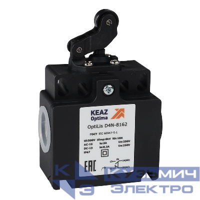 Выключатель концевой OptiLiS D4N-8162 рычаг роликовый горизонт. перемещение EN 50047 XCKT2121P16 КЭАЗ 365316