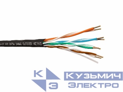 Кабель U/UTP4 cat.5e, 4 пары 24 AWG BC, одножильный, не экранированный, на катушке,  305м, для наружных работ, FLUKE TEST, NETKO Expert