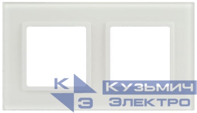 Рамка 2-м Elegance 14-5102-01М для розеток и выключателей стекло матов. бел. Эра Б0065834