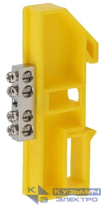 Шина PE "земля" на DIN-изоляторе ШНИ-6х9-4 NO-222-89-1 никелирован. Д желт. Эра Б0044138